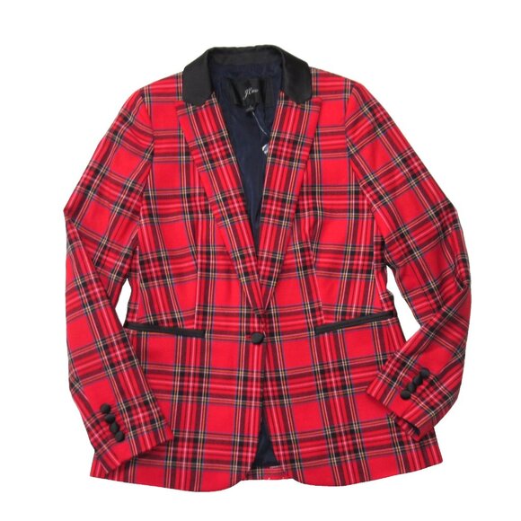 NWT J.Crew Parke Blazer in Red Stewart Tartan Plaid Italian Wool Jacket 2 - Picture 3 of 7
